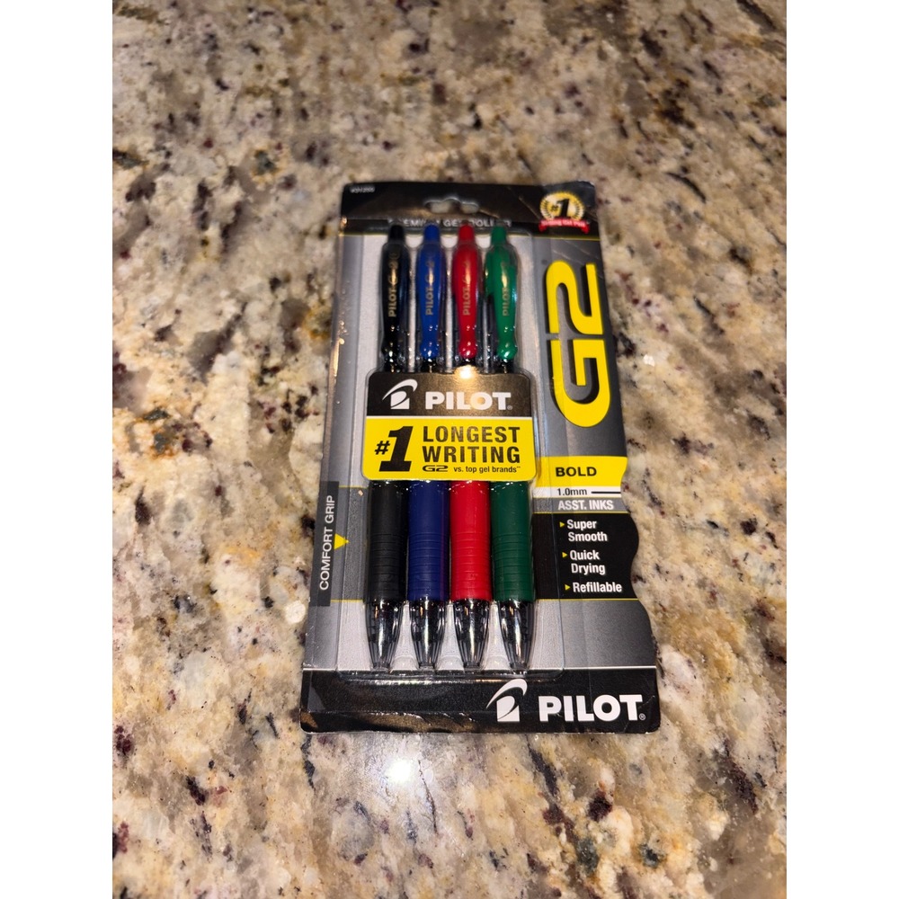 Pilot G2 Premium Gel Roller Pens Bold‎ 1.0mm Assorted Colors 4 Pack G21C4001